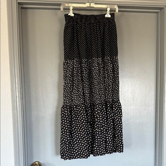Vintage By Choice Sport Women's Long Tiered Prairie Skirt sz M Elastic Waist - Picture 1 of 7